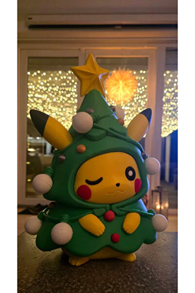 HasFar Tech Yılbaşı Temalı Pikachu Figürü | Çam Ağaç Kostümlü | Dekoratif Noe...