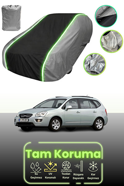 Dokaca Neo غطاء حماية للسيارة باللون الرمادي والأسود والرمادي النيون قماش مجدّل متوافق مع سيارة كيا كارينز 2008 - 2013