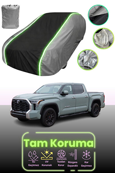 Dokaca Neo غطاء حماية متوافق مع سيارة تويوتا تندرا قماش مجدّل 3 كرو ماكس ذات السرير القياسي باللون الرمادي والأسود والرمادي النيون