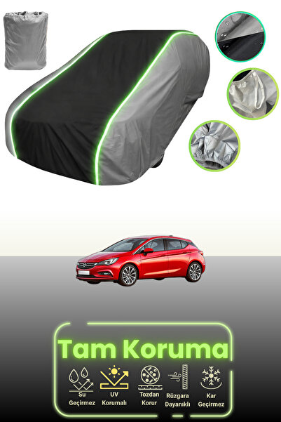 Dokaca Neo غطاء حماية للسيارة باللون الرمادي والأسود والرمادي النيون قماش مجدّل متوافق مع سيارة أوبل أسترا كيه سبورتس تورر