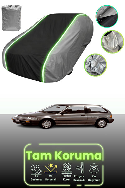 Dokaca Neo غطاء حماية للسيارة باللون الرمادي والأسود والرمادي النيون قماش مجدّل متوافق مع سيارة هوندا سيفيك 4 هاتشباك