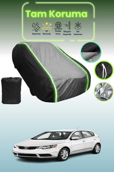 Dokaca Neo غطاء حماية متوافق مع سيارة كيا فورتي قماش مجدّل باللون الأسود_الرم...