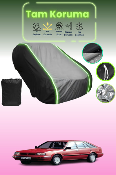 Dokaca Neo غطاء حماية متوافق مع سيارة نيسان بلو بيرد هاتشباك قماش مجدّل باللون الأسود_الرمادي_الأسود النيون