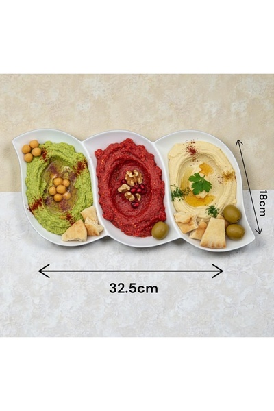 cc bin shihon 3-section appetizer platter made of microwave-safe melamine; dishwasher safe.