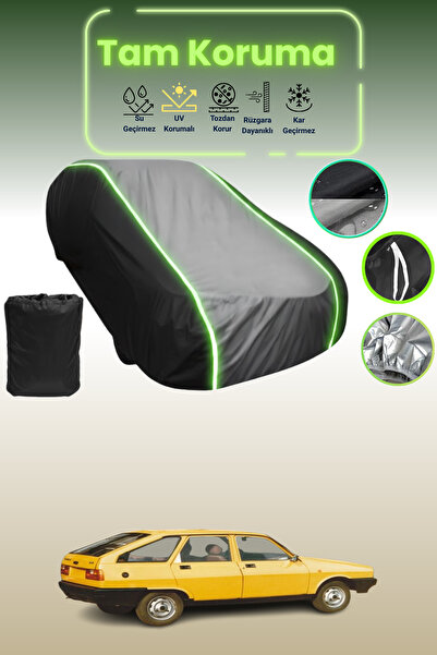 Dokaca Neo غطاء حماية متوافق مع سيارة داسيا 1325 ليبرتا 1990 - 1996 باللون الأسود_الرمادي_الأسود النيون قماش مجدّل