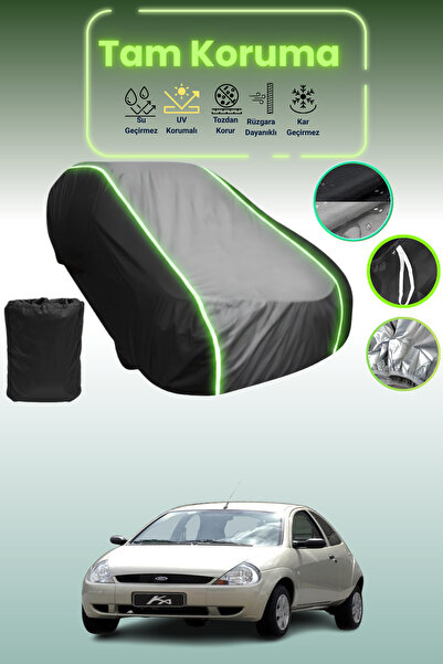 Dokaca Neo غطاء حماية متوافق مع سيارة فورد كا 1997 - 2008 باللون الأسود_الرما...