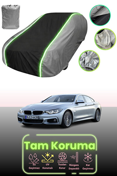 Dokaca Neo غطاء حماية للسيارة باللون الرمادي والأسود والرمادي النيون قماش مجدّل متوافق مع سيارات بي إم دبليو 4 سيريز 2013 - 2018