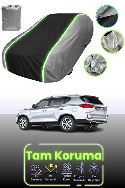 Dokaca Neo غطاء حماية للسيارة باللون الرمادي والأسود والرمادي النيون قماش مجد...