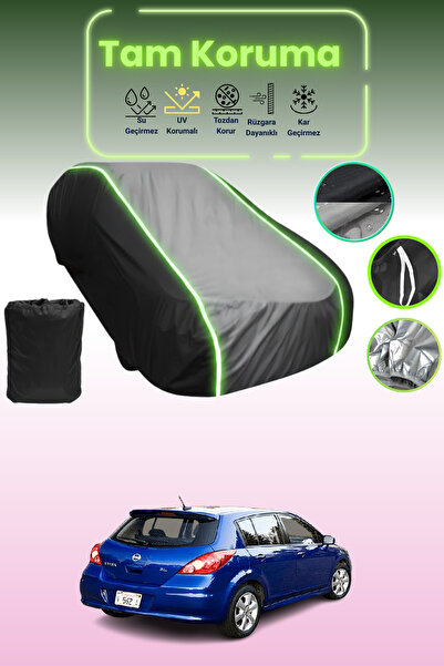 Dokaca Neo غطاء حماية متوافق مع سيارة نيسان فيرسا هاتش قماش مجدّل باللون الأس...