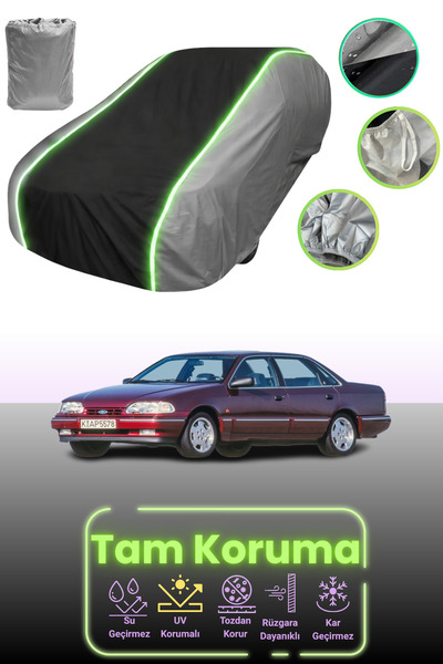 Dokaca Neo غطاء حماية للسيارة باللون الرمادي والأسود والرمادي النيون قماش مجدّل متوافق مع سيارة فورد سكوربيو 1