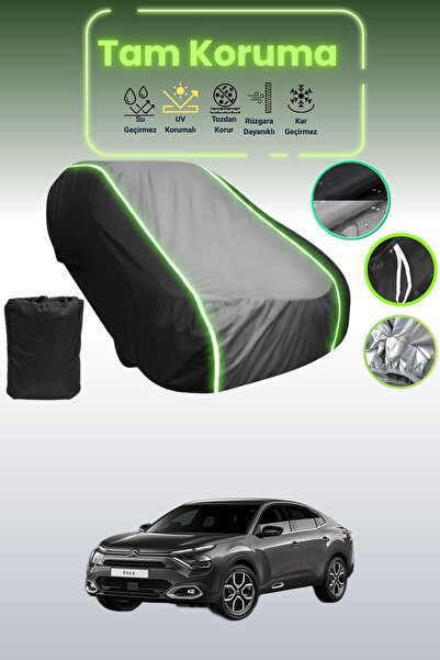 Dokaca Neo Siyah_Gri_Siyah Neon Fitilli Citroen C4 x Uyumlu Koruma Örtüsü Ara...