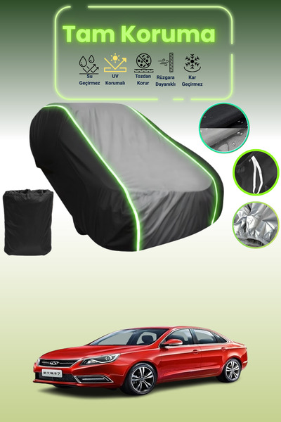 Dokaca Neo غطاء حماية متوافق مع سيارة شيري أريزو قماش مجدّل باللون الأسود_الرمادي_الأسود النيون