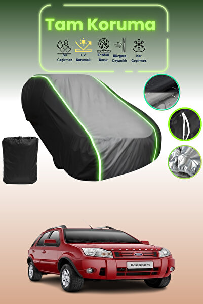 Dokaca Neo غطاء حماية متوافق مع سيارة فورد إيكوسبورت 2004 - 2012 باللون الأسود_الرمادي_الأسود النيون