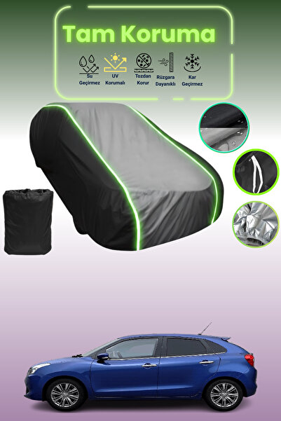 Dokaca Neo غطاء حماية متوافق مع سيارة سوزوكي بالينو قماش مجدّل باللون الأسود_...