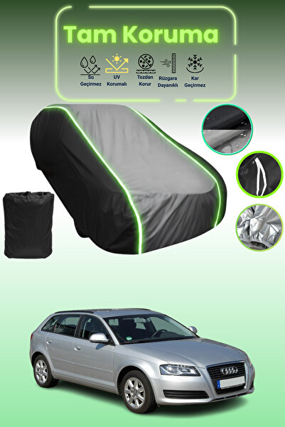 Dokaca Neo غطاء حماية متوافق مع سيارة أودي A3 سبورت باك 2008 - 2011 باللون الأسود_الرمادي_الأسود النيون