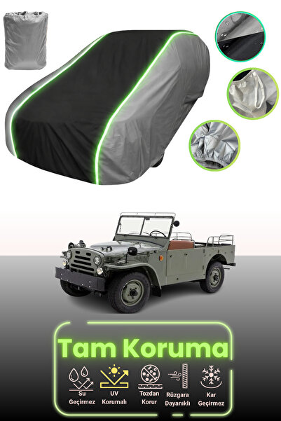 Dokaca Neo غطاء حماية للسيارة باللون الرمادي والأسود والرمادي النيون قماش مجدّل متوافق مع سيارة فيات كامباغنولا من عام <1955 إلى عام <1968