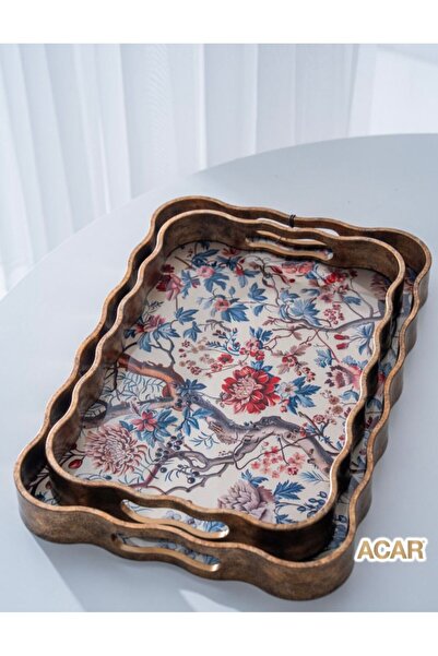 ACAR Lumi 2-Piece Glass Tray 45 cm X 39 cm