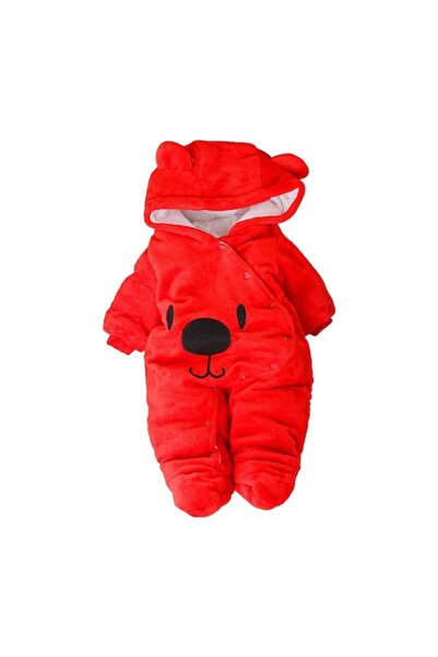 NEO Fluffy Swaddling Blanket for Babies NEO™ 6-9 Months, Winter, Warm, Bear Shape, Red