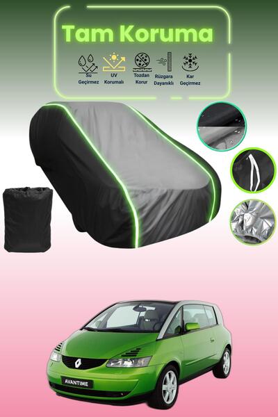 Dokaca Neo غطاء حماية متوافق مع سيارة رينو أفانتايم قماش مجدّل 2001 - 2003 باللون الأسود_الرمادي_الأسود النيون