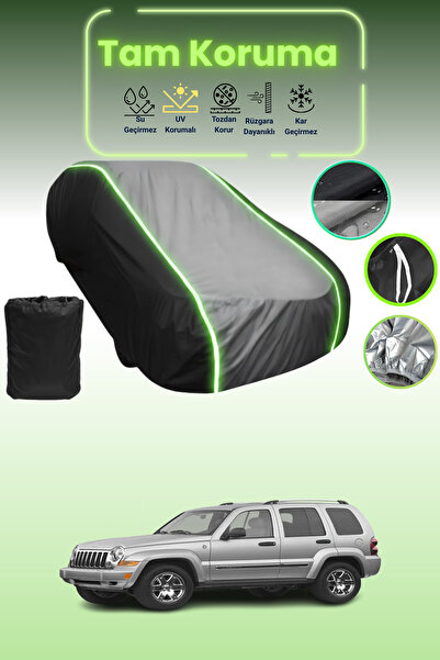 Dokaca Neo غطاء حماية متوافق مع سيارة جيب شيروكي/ليبرتي 2005 - 2007 باللون الأسود_الرمادي_الأسود النيون