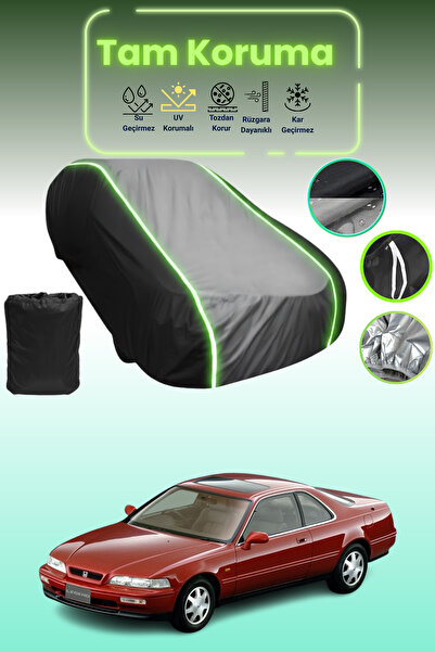 Dokaca Neo غطاء حماية متوافق مع سيارة هوندا ليجند كوبيه قماش مجدّل من 1988 إلى 1991 باللون الأسود_الرمادي_الأسود النيون