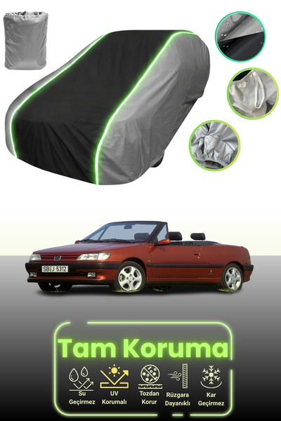 Dokaca Neo غطاء حماية للسيارة باللون الرمادي والأسود والرمادي النيون قماش مجد...