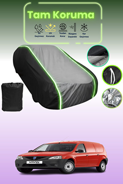 Dokaca Neo غطاء حماية متوافق مع سيارة داسيا لوجان فان 2007 - 2012 باللون الأسود_الرمادي_الأسود النيون