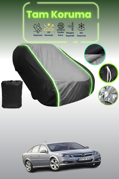 Dokaca Neo غطاء حماية متوافق مع سيارة أوبل فيكترا باللون الأسود_الرمادي_الأسود النيون قماش مجدّل