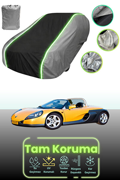 Dokaca Neo غطاء حماية للسيارة باللون الرمادي والأسود والرمادي النيون قماش مجدّل متوافق مع سيارة رينو سبورت سبايدر 1996 - 1998