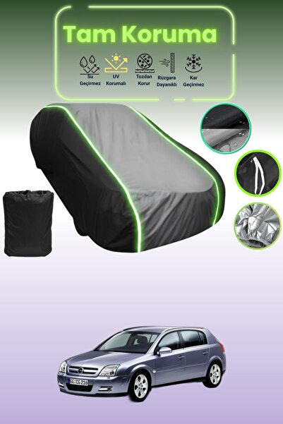 Dokaca Neo غطاء حماية متوافق مع سيارة أوبل سيجنوم قماش مجدّل باللون الأسود_الرمادي_الأسود النيون