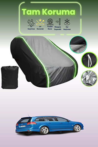 Dokaca Neo غطاء حماية متوافق مع سيارة أوبيل فيكترا كارافان 2005 - 2008 باللون الأسود_الرمادي_الأسود النيون قماش مجدّل