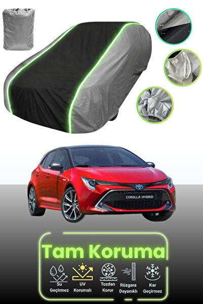 Dokaca Neo غطاء حماية للسيارة باللون الرمادي والأسود والرمادي النيون قماش مجد...