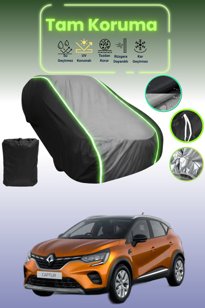 Dokaca Neo غطاء حماية متوافق مع سيارة رينو كابتشر قماش مجدّل باللون الأسود_ال...