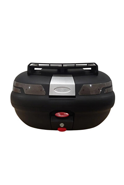 Maxem Motosiklet Arka Çanta SL-45 Litre Sırt Dayama ve Üst Bagaj Full Set Siy...