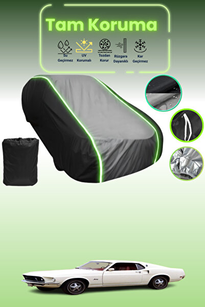 Dokaca Neo غطاء حماية متوافق مع سيارة فورد موستانج قماش مجدّل باللون الأسود_ا...