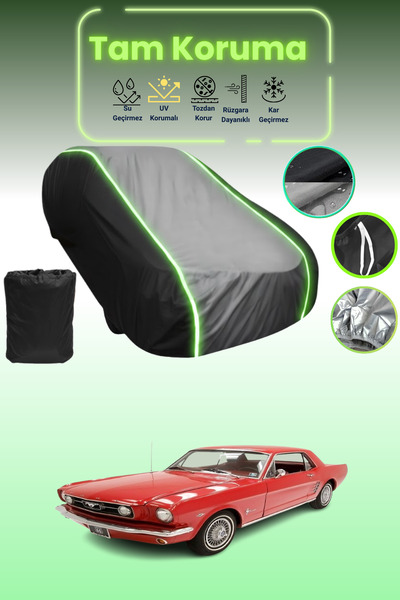 Dokaca Neo غطاء حماية متوافق مع سيارة فورد موستانج قماش مجدّل 1966 باللون الأ...