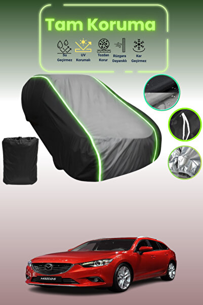 Dokaca Neo غطاء حماية متوافق مع سيارة مازدا 6/اتينزا واجن 2013 - 2015 باللون الأسود_الرمادي_الأسود النيون