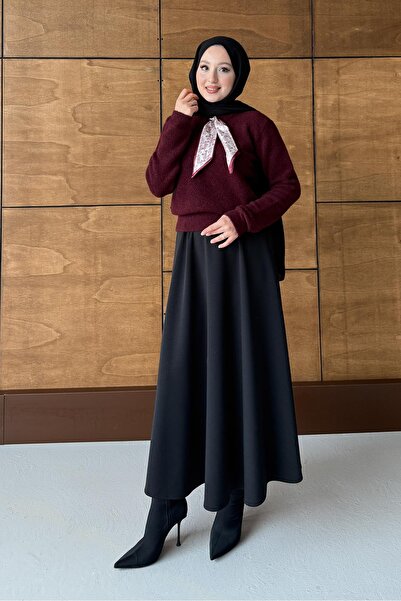 Rimel Moda Espana Shawl Knitwear Tunic Burgundy