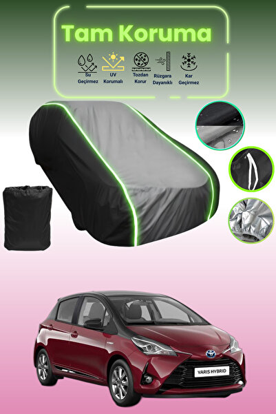 Dokaca Neo غطاء حماية متوافق مع سيارة تويوتا ياريس قماش مجدّل باللون الأسود_ا...
