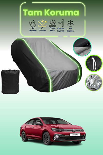 Dokaca Neo غطاء حماية متوافق مع سيارة فولكس فاجن فيرتوس قماش مجدّل باللون الأ...