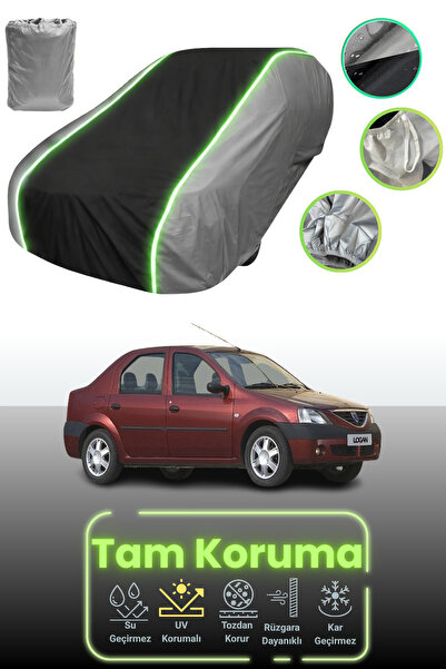 Dokaca Neo غطاء حماية للسيارة باللون الرمادي والأسود والرمادي النيون قماش مجدّل متوافق مع داسيا لوجان 2004 - 2008
