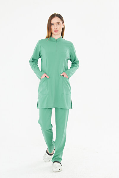 TIPMOD Nil Yeşili ( Frosty Spruce ) Likralı Tunik Tesettür Takım ( Yönetmenli...