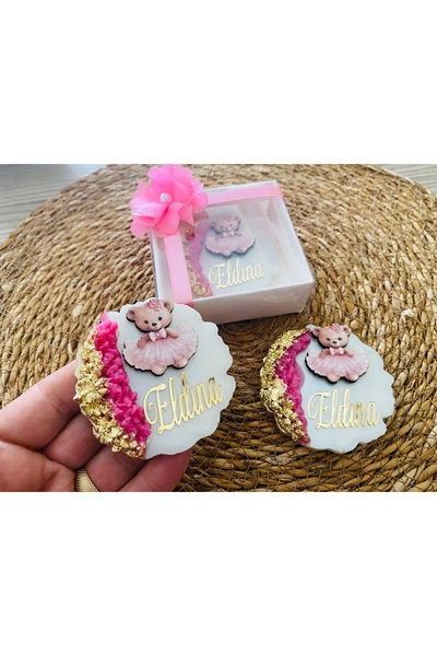 guluslazerkesim 10 ADET TAŞLI EPOKSİ BEBEK MAGNETİ AYICIK FİGÜRLÜ KUTULU SÜSL...
