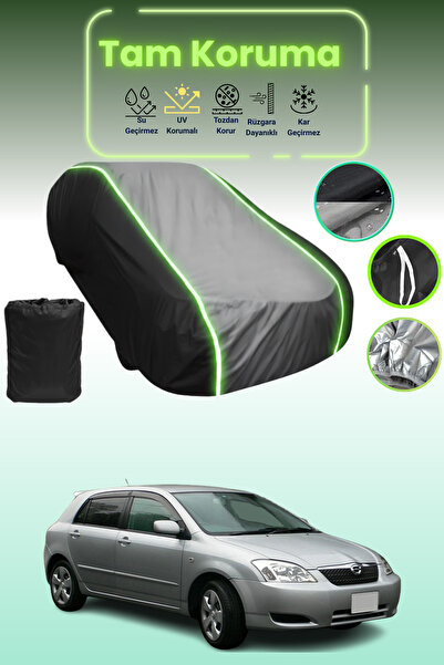 Dokaca Neo غطاء حماية متوافق مع سيارة تويوتا كورولا رانكس قماش مجدّل باللون الأسود_الرمادي_الأسود النيون