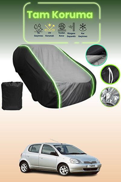 Dokaca Neo غطاء حماية متوافق مع سيارة تويوتا ياريس قماش مجدّل باللون الأسود_ا...