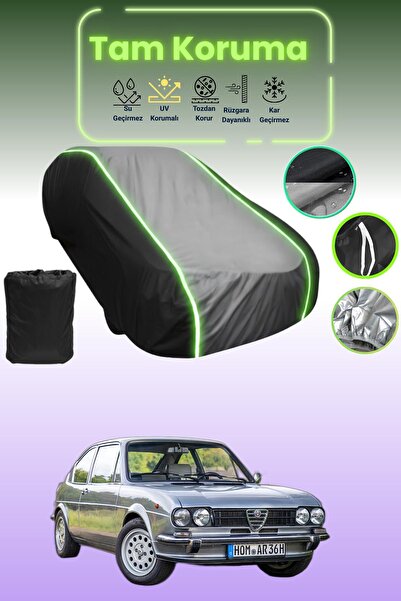 Dokaca Neo غطاء حماية متوافق مع سيارة ألفا روميو ألفاسود باللون الأسود_الرماد...