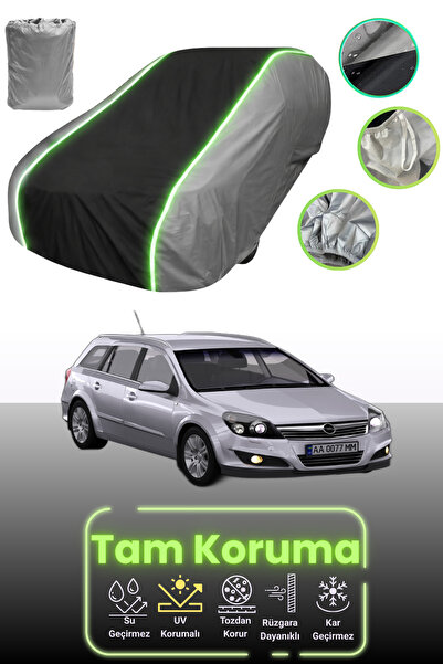 Dokaca Neo غطاء حماية للسيارة باللون الرمادي والأسود والرمادي النيون قماش مجدّل متوافق مع أوبل أسترا كارافان 2004 - 2011