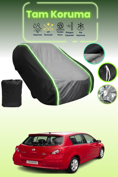 Dokaca Neo غطاء حماية متوافق مع سيارة نيسان تيدا هاتشباك قماش مجدّل باللون ال...