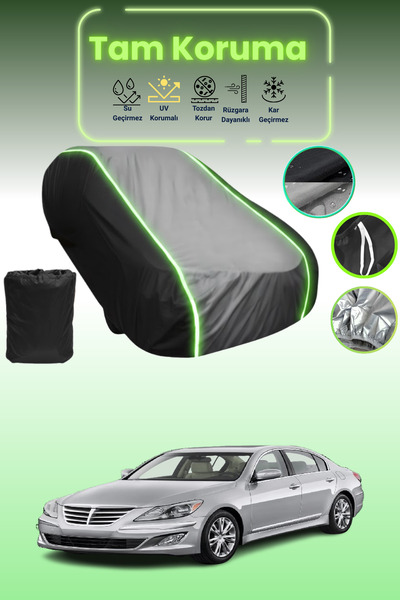 Dokaca Neo Black_Grey_Black Neon Corded Fabric Hyundai Genesis 2014 - 2016 Co...