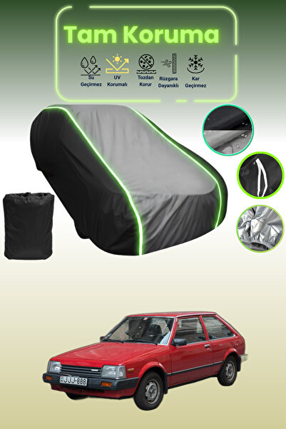 Dokaca Neo غطاء حماية متوافق مع سيارة مازدا 323 2 هاتشباك قماش مجدّل باللون ا...